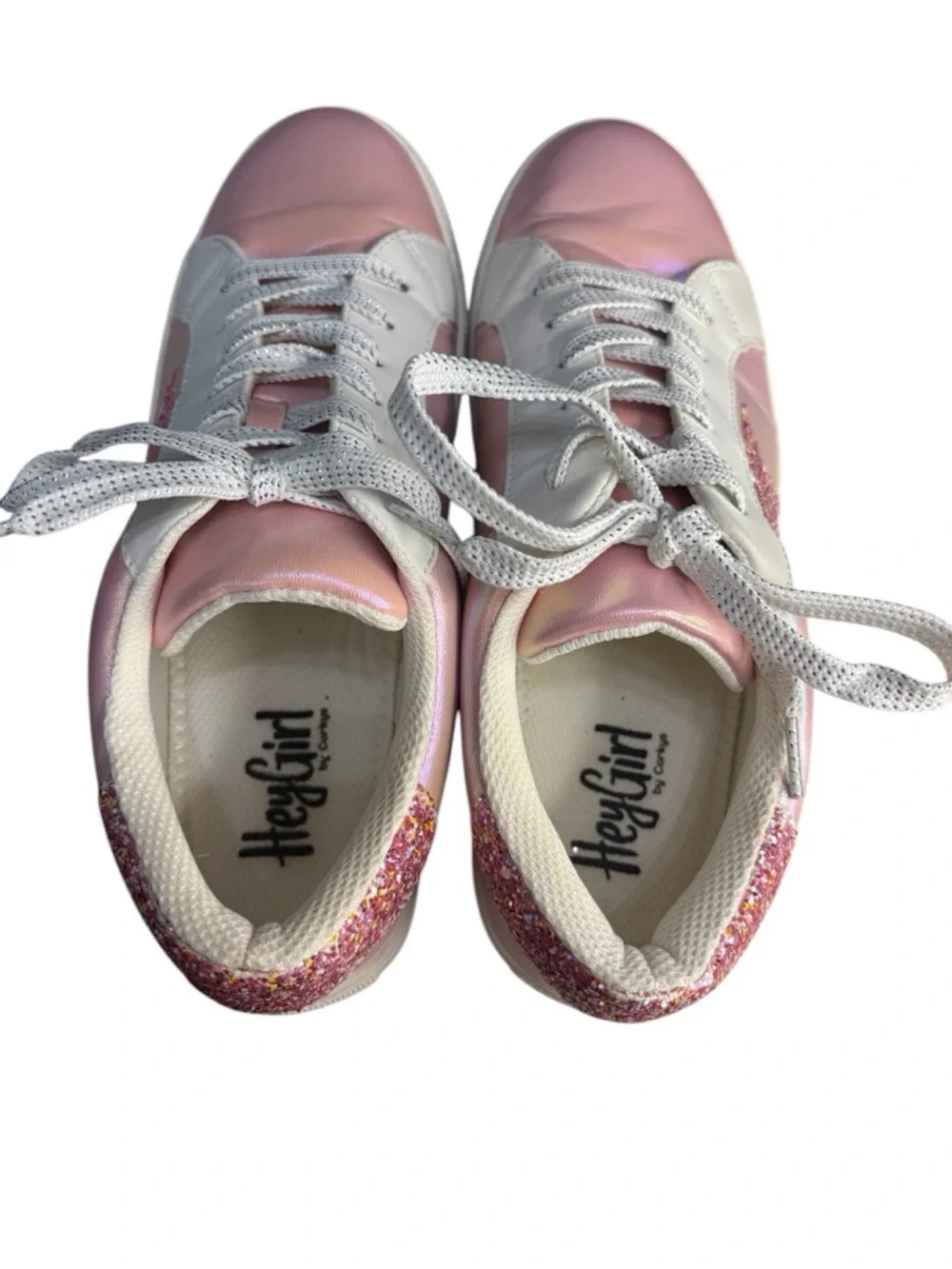 Hey Girl By Corkys Supernova Sneakers Pink Metallic Glitter Stars Women Size 8 - Picture 8 of 10
